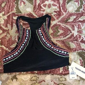 Super cute black swimwear top. high neck detail 🖤